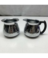 Vintage Sunbeam Stainless Steel Sugar And Creamer Set MCM Silver Art Dec... - $27.16 CAD