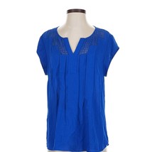  Daniel Rainn Short Sleeve Blouse Royal Blue Size PM - $17.82