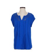  Daniel Rainn Short Sleeve Blouse Royal Blue Size PM - $25.00 CAD