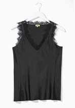 Stella &amp; Dot Shirt Tank Top Black V Neck Lace Sleeveless Stretch Womens ... - £30.69 GBP