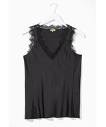 Stella &amp; Dot Shirt Tank Top Black V Neck Lace Sleeveless Stretch Womens ... - £30.15 GBP
