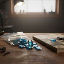 Auto Car Blade Fuses Kit – 50 Pcs Low-Profile ATM Mini, 15A, 32V DC (Aut... - $210.04 MXN