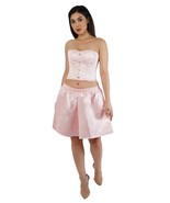 Pink Satin High Waist Valentine Costume Overbust Corset Top Only - £60.21 GBP