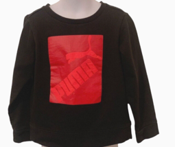 Puma Boys Sweatshirt Youth Size 6 Black Red Graphic Long Sleeve  - £5.33 GBP