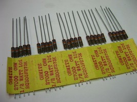 Resistor 1/2 Watt Carbon Comp 27000 Ohm 10% 27K Ohmite RC20GF273K - NOS Qty 25 - $8.07