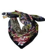 Giani Bernini Floral Loop Square Scarf Black New - £15.24 GBP