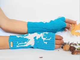 Alpaca Fingerless Gloves * mohair * Women fingerless *Antiallergic * Handmade - £14.21 GBP