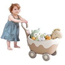 Toy Shopping Cart With Pretend Play Food Items And Extra Storage,Promotes Creati - £69.58 GBP