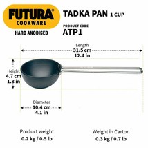 Hawkins Futura Hard Anodised 1-Cup Tadka Pan 10 cm Spice Heating ATP1 FREE SHIP - £27.54 GBP