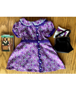 American girl doll dress Ruthie purple floral meet dress, purse, hankie ... - £39.32 GBP