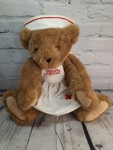 VERMONT TEDDY BEAR Nurse w/ Dress &amp; Hat Brown Jointed Jeanette 17&quot; Plush... - $16.82