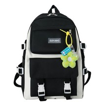High school students solid color backpack multi-pocket schoolbag girl  kawaii Ha - £151.18 GBP