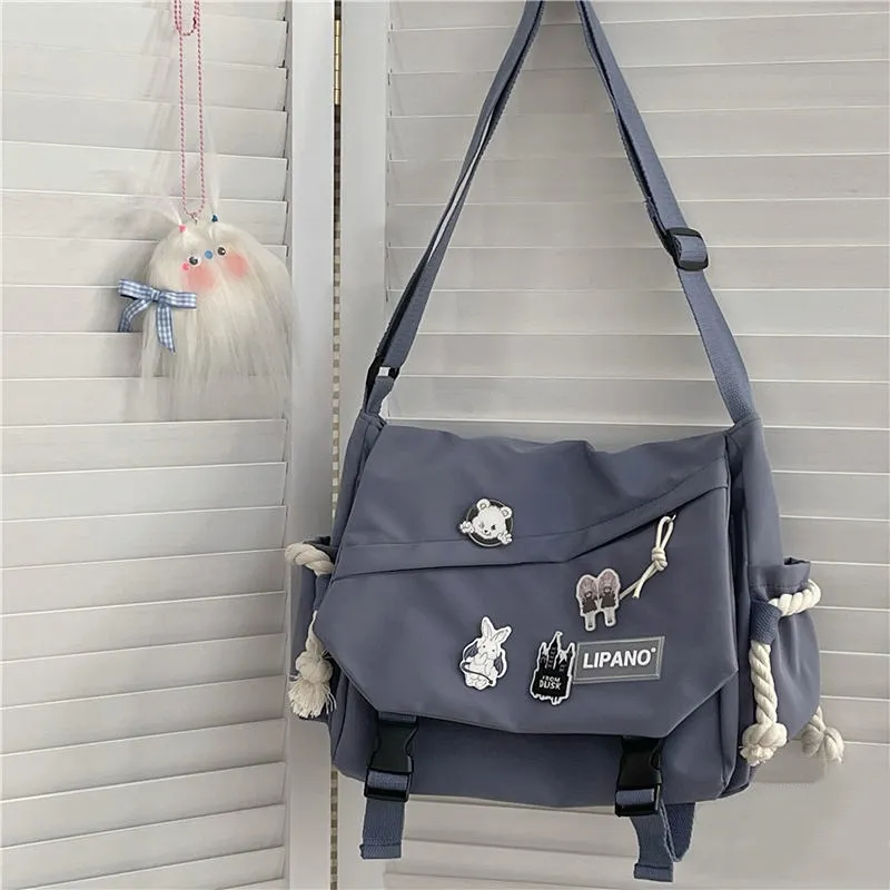 Nylon Handbags Shoulder Bag Large Capacity Blue Chapter 33x25x10cm - £11.78 GBP