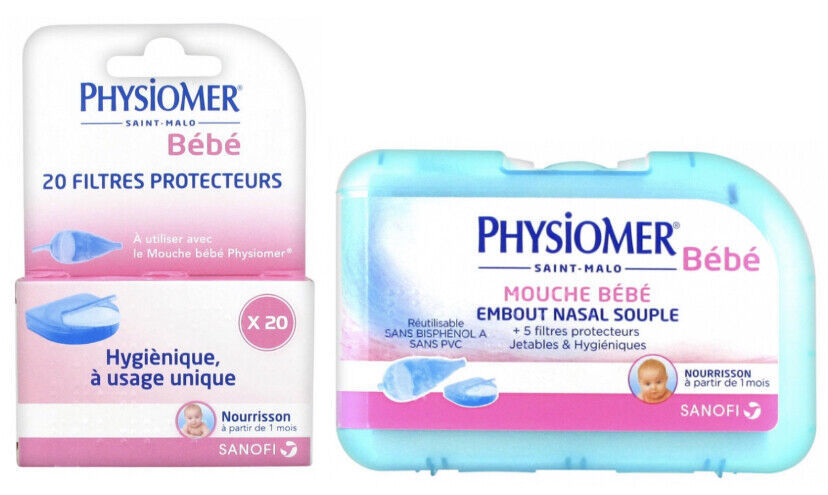 Physiomer Baby Nose Cleaner Blower Nasal Aspirator Or/& X20 Filtres Protecteurs