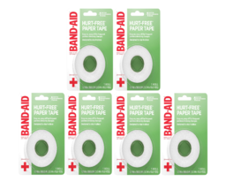 BandAid Brand First Aid Hurt Free Medical Paper Tape, 1 in by 10 yd 6 Pack - £16.43 GBP