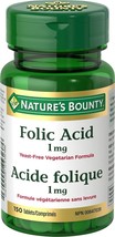 Nature&#39;s Bounty Folic Acid, 150 Tablets    EXP MR/2026 - £15.49 GBP