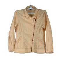 Maurices Peach Linen Blend Asymmetrical Zip Moto Jacket - Women&#39;s Size L - £14.54 GBP