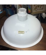 Vintage 14.5” White Enamel Porcelain Industrial Hubbel Light Shade Gas S... - €85,58 EUR