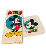 Vtg MICKEY MOUSE Walt Disney Company CANNON Bath TOWEL 37x24&quot; &amp; Wash Cloth - £15.16 GBP