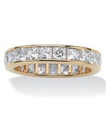 PalmBeach Jewelry 5.29 TCW CZ Eternity Ring Gold-Plated Sterling Silver - £76.36 GBP
