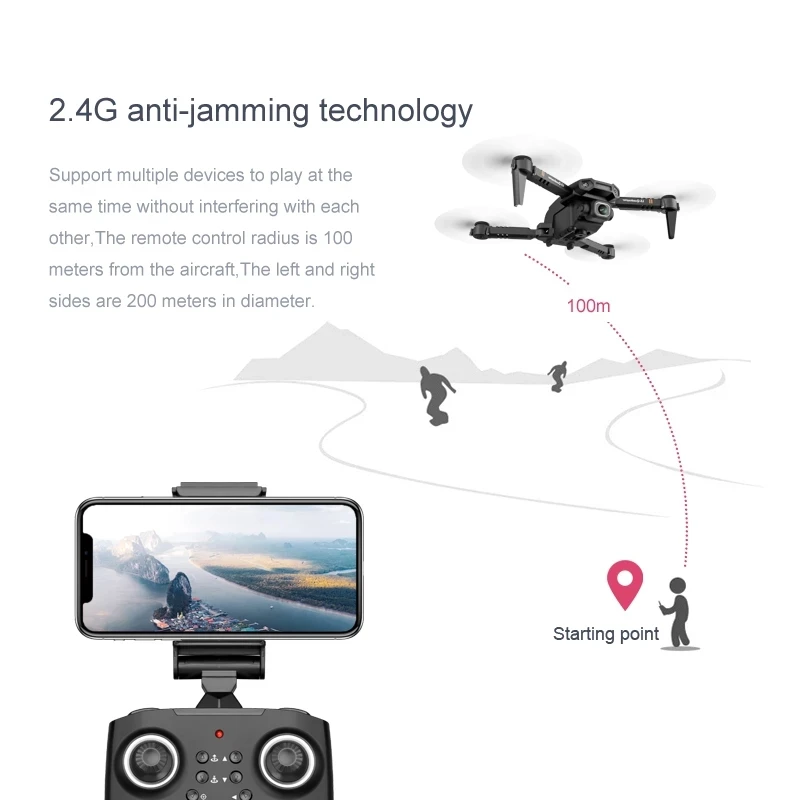 Ession drone 4k double camera hd xt6 wifi fpv drone air pressure fixed height four axis thumb200