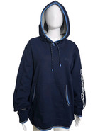 Ben Sherman Mens Fleece Spellout  Logo Hoodie Sweatshirt Navy Blue XL  - $44.95