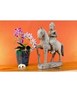 Teck Bois Massif Statuette Cavalier Cheval Thai Antique Asie Antiquité T... - $588.59 CAD