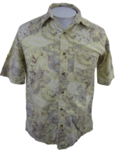 Covington Men Hawaiian ALOHA shirt S pit 2 pit 21 tropical camp luau linen blend - £12.36 GBP