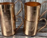 Vintage Smirnoff Vodka Moscow Mule Etched Copper Mug Cup - Lot of 4 - $15.47