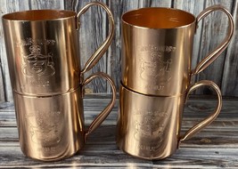 Vintage Smirnoff Vodka Moscow Mule Etched Copper Mug Cup - Lot of 4 - $15.47