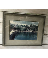 Vtg Rustic Dockside Retreat Matted Sage Wood Framed Photography Art Naut... - $105.88 CAD