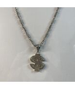 Bling Dollar Sign Charm Costume Dress Up Rappers Chain Necklace 15”-19” ... - €9,42 EUR