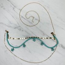 Faux Turquoise Starfish Beaded Chain Belt Size Small S Medium M - £15.56 GBP