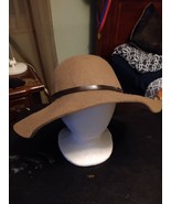 Vintage Nordstroms Brown Women's Hat  100% Wool Wide brim with Ribbon - $33.16