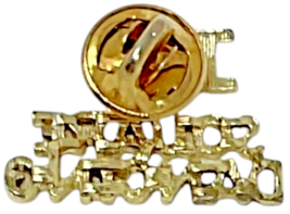 Vintage I Heart Love Square Dancing Gold Tone Lapel Hat Pin 1" image 4