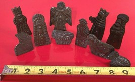 Authentic Mexican Mini Metal Nativity Set 10 pieces. - £27.40 GBP