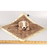 Mary Meyer Brown Puppy Dog Lovey Baby Plush Fluffy Beige Blanket Satin T... - $188.30 MXN