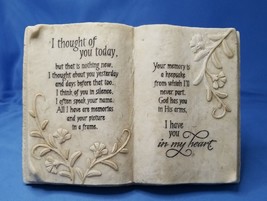 &quot;I Thought of You Today&quot; Josie B In Memory Book Shape Plaque Resin Photo... - $10.65