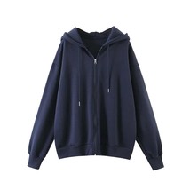 WomenS Y2K Vintage Solid Drawstring Hoodies Zip Up Oversized E-Girl 90S ... - £47.86 GBP
