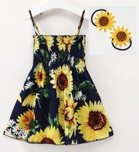 Toddler Girl Sunflower Sun Dress Ponytail Holders  12-18M 2T 3T 4T 5T 6 NWT - £12.54 GBP