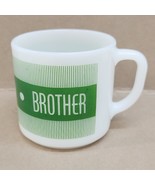 1960s Vintage Brother Name FEDERAL milk glass COFFEE Tea Mug Cup Green 3... - $16.44