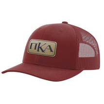 Pi Kappa Alpha - Leather Patch Richardson 112 Snapback Hat (Laser Engraved) - £28.73 GBP