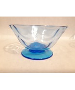 Vintage Mid Century Footed Dessert Bowls Colored Glass Blue Set of 8 Hol... - £46.73 GBP