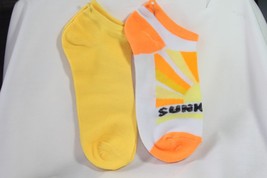 Ladies 2 pr. Low-Cut Socks (new) SUNKISSED - ORANGE &amp; YELLOW - £7.33 GBP