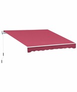 Outsunny 13x8 Retractable Patio Awning - UV/Water-Resistant Wine Red - $5,649.44 MXN