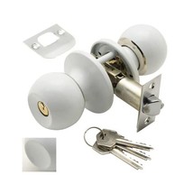 WOLFPACK 3030605 Door Handle with Lock and Key, White  - £34.92 GBP