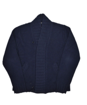 Club Monaco Sweater Mens XL Wool Cashmere Blend Navy Cardigan Zip Shawl ... - £35.34 GBP