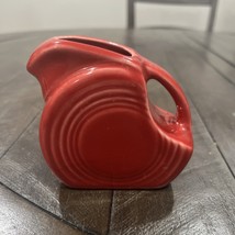 Homer Laughlin Fiesta Ware Scarlet Mini Disc Pitcher Creamer Syrup RED  ... - $19.79