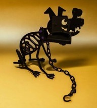 Vintage Halloween Partylite Sticks The Dog Skeleton Candle Holder P8280 - £62.27 GBP