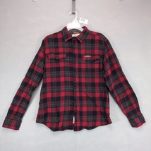 Field &amp; Stream Mens S Red Plaid Cotton Flannel Button Up Shirt Cabincore... - $27.09